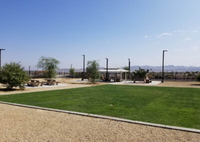 newly grassed dog park in las vegas at fire station 85