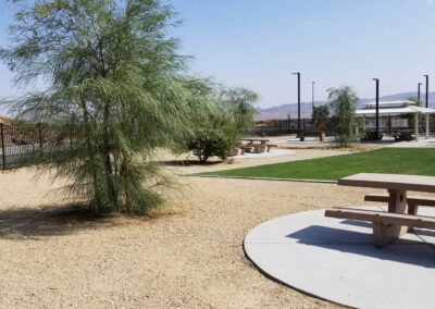 dog park with new landscape construction at fire station 85 in nevada