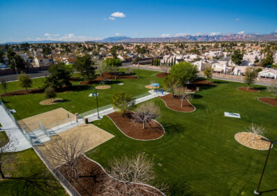 drone view of woofter family park and dog runs new landscape construction