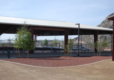 landscape design at horse riding park in las vegas Nevada outside mountains