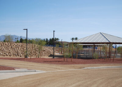 new trees and rock wall for drainage for horse riding park lone mountain nevada