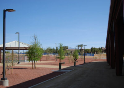 lone mountain equestrian park riding paths with surrounding gardens and water fountains