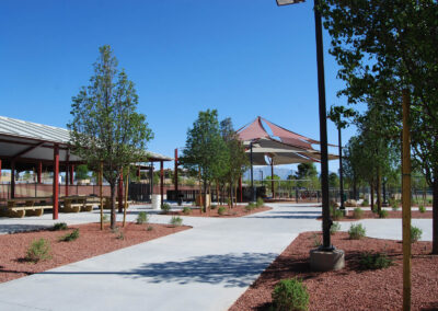 pathways with surrounding landscaped gardens by black canyon construction in las vegas nevada