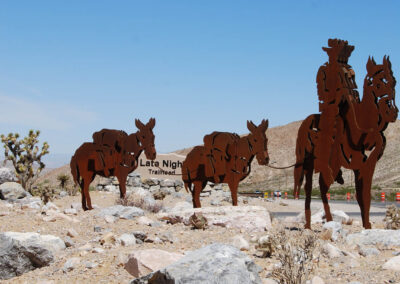 decorative metal cowboy late night trail head las vegas