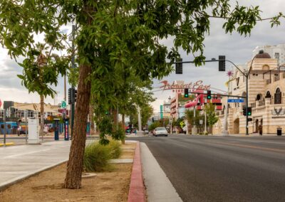 Las Vegas Nevada Fremont Street East & 6th Street updated road work and vegetation