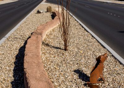 W Lone Mountain Rd & N Fort Apache Rd Nevada Las Vegas Decorative Metal Dog and Plants