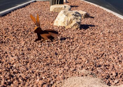 W Lone Mountain Rd & N Fort Apache Rd Las Vegas Nevada Decorative Metal Rabbit and Cactus