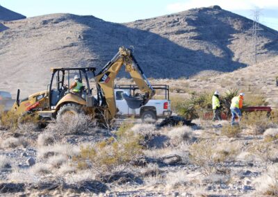 construction workers installing new shrub las vegas nevada